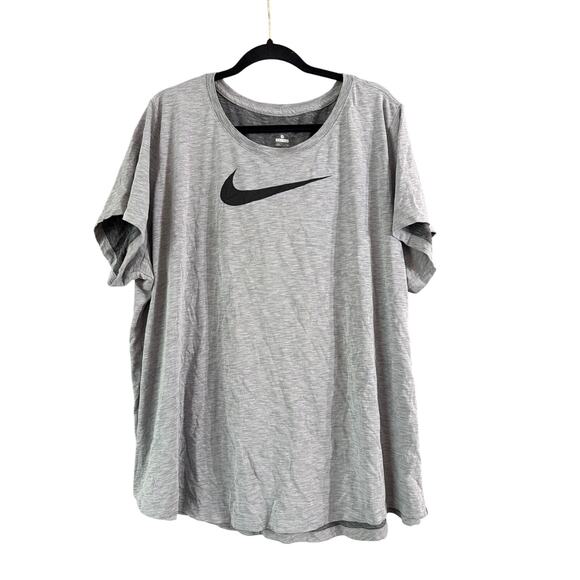 Nike Women's Plus Size Heather Gray & Black Active Workout The Nike Tee Size 3X - Picture 1 of 6
